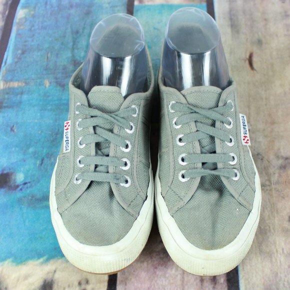 Superga Gray Canvas Lace-up Low Top Casual Sneakers Size M 6 L 7.5 - Picture 5 of 9